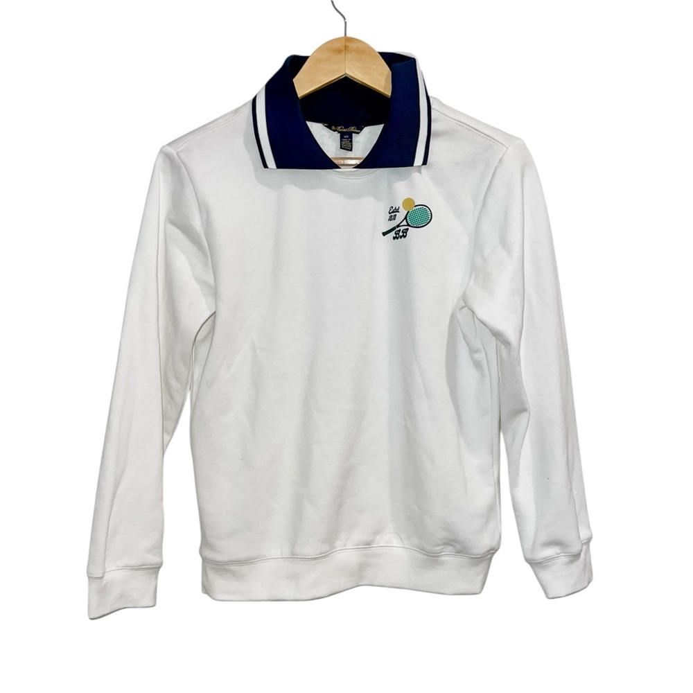NEW Brooks Brothers Boys Point Collar Tennis Graphic Sweatshirt White - Picture 3 of 4